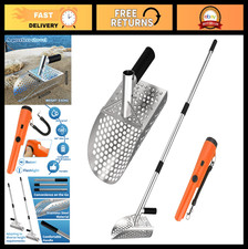Stainless Steel Metal Detecting Shovel - 10mm Holes for Beach Treasure Sifting