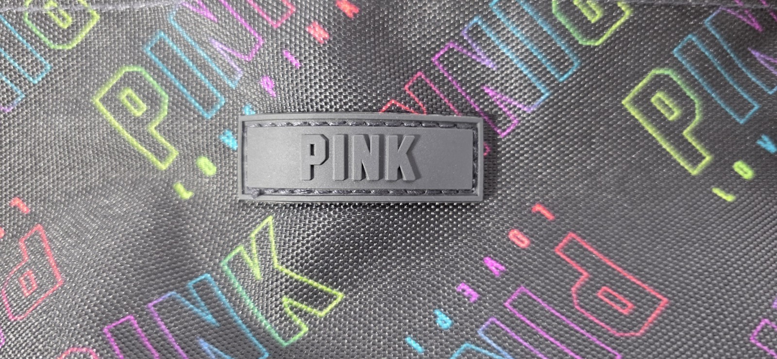 New Victoria Secret Pink Weekender Tote Bag Black Weekend Shoulder Bag.  The...