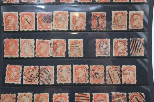 Canada sc 37 orange red vermillion color shade variety SOTN son dated cancel - Picture 3 of 4