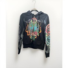 Vintage Y2K Ed Hardy True Love by Christian Audigier Tattoo Full Zip Hoodie M