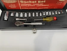 PROTO Tru-test 3/8 & 1/4” Socket Set W/RATCHET Driver Extension & STEEL CASE USA