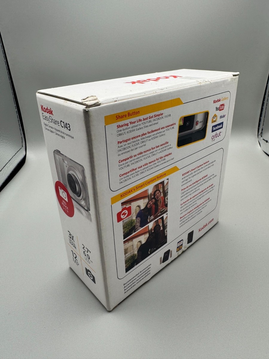 Kodak EasyShare C143 Digital Camera 12MP 3x Zoom Rare Red Complete