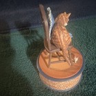 Otagiri Cat Figurine on Chair Wind-Up Music Box with Round Base Collectible — photo 2