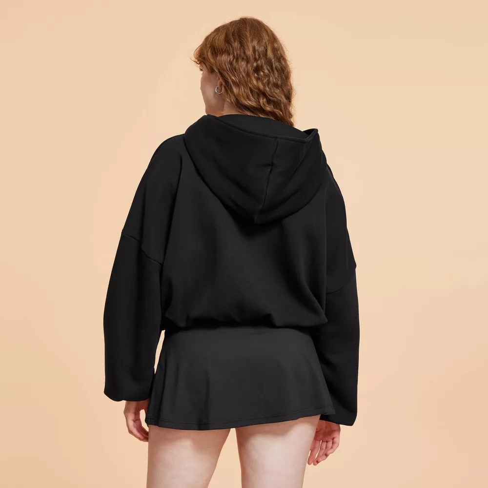 Blogilates Women's Marshmallow Full Zip Hooded Sweatshirt - Black