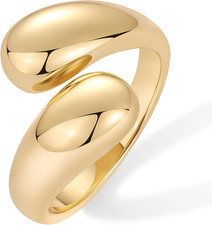 14K Gold Plated Chunky Open Twist Stackable Rings for Women  Bold Crossover Sta