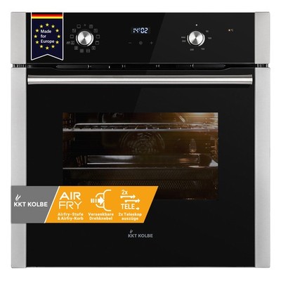 Einbau Backofen autark 60cm Airfry Katalyse 70L Grill Heißluft Teleskopauszüge