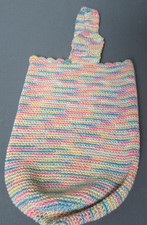 Handmade Crocheted Open Handbag w/ Wide Handle - 5" x 10" - Multi-colors 13 222