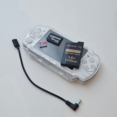Sony PSP 2001 Weiß | CFW | 64GB SD | OSTENT 1400mAh | GLAS LENS