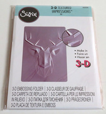 NEW Sizzix 3D DIMENSIONAL DEER Textured Impressions EMBOSSING FOLDER 662434 GEO