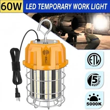 60W 8700LM LED Temporary Lamp Work Light Portable Construction Jobsite Hanging