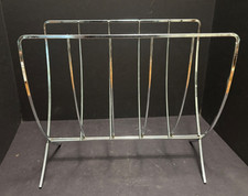 Vintage MCM Chrome Folding Magazine Rack(s) Holder Bar/Rod Brutalist 2 Available