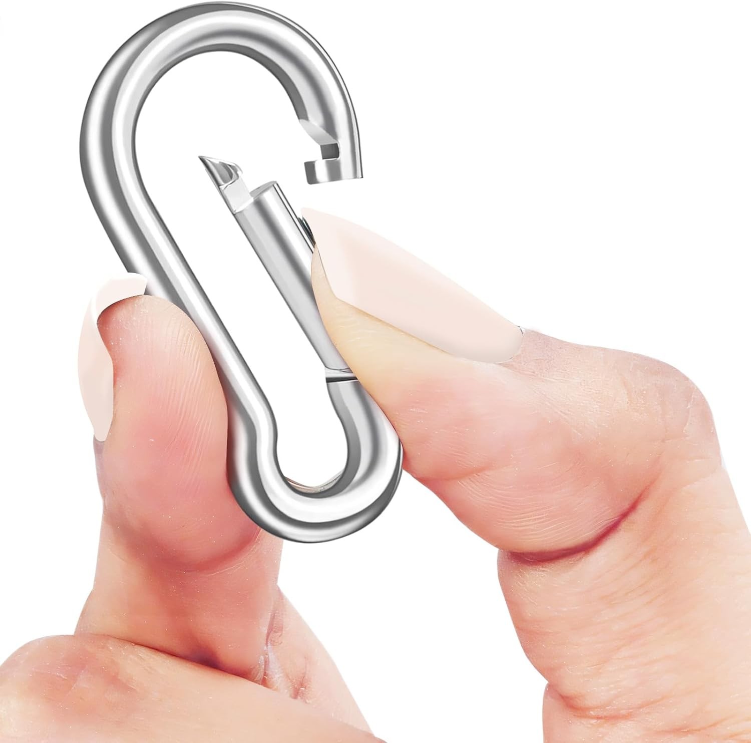 Stainless Steel 20 Pcs Small Carabiner Clips, 1.7 Inch Spring-Snap silvery 