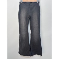 We The Free People Penny Pull On Flare Jeans Faded Black Size 27 High Rise Boho