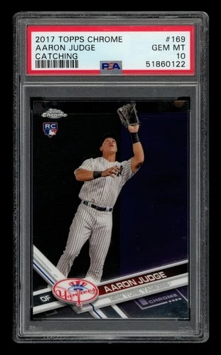 2017 Topps Chrome: #169 Aaron Judge Catching PSA 10 GEM MINT