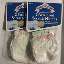 Baby King 2 Pack Infant Scratch Mittens Pink  Teal Wrist Pack of 2 