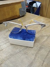 Vtg Women's Art Craft Cats Eye Glasses 12K GF Aluminum Frame Flower Etch Design 