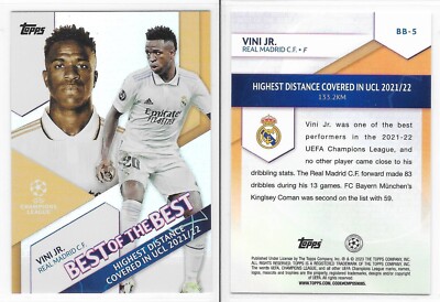 Topps Flagship UCC 2023 #BB-5 Vini Jr. Real Madrid Best Of The Best Insert Card