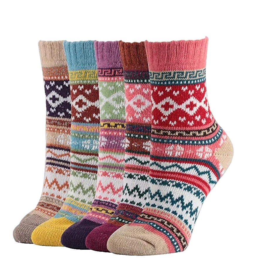 Calcetines de Lana 100% Multicolor para Mujer