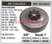 "Ritzel Mc Culloch Motor KettensäGe 10.10 2.10 Pm 10.10 CP55 3/8 \" ZäHne 7 001863"