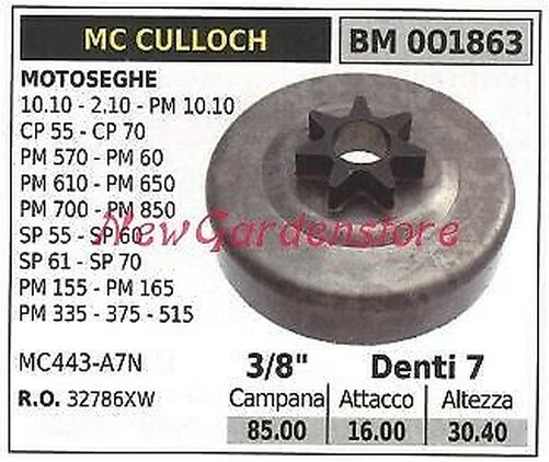 "Ritzel Mc Culloch Motor KettensäGe 10.10 2.10 Pm 10.10 CP55 3/8 \" ZäHne 7 001863"-image