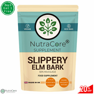 Slippery Elm Bark Kapseln 5500mg (50% Schleim) - 100% natürlich & vegan - 90 Kapseln