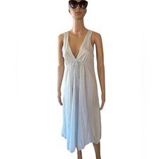 VTG Cinema Etoile Slip Dress Medium Lingerie Nightgown Plunging Sleeveless Blue