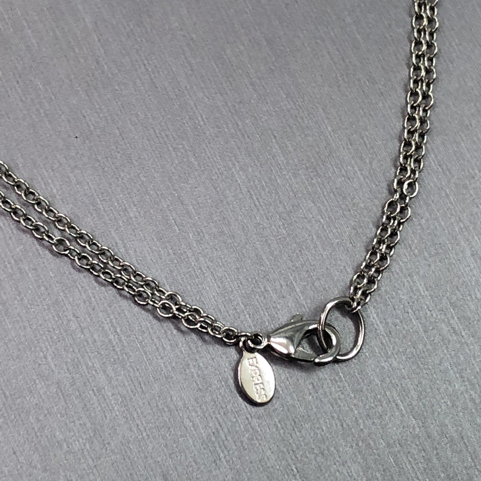 Express Silver Tone Multi Strand Layered Necklace… - image 4