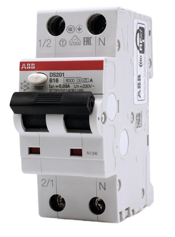 ABB FILS Schalter DS201A-B16/0,03 Typ A 16A 30mA B16 - Bild 2 von 2