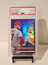 2022 Donruss Diamond Kings #14 Mike Trout Holo Purple PSA Gem Mint 10 MVP POP 1