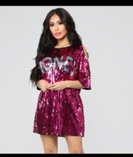 Fashion Nova Sequins Dress Extra Small