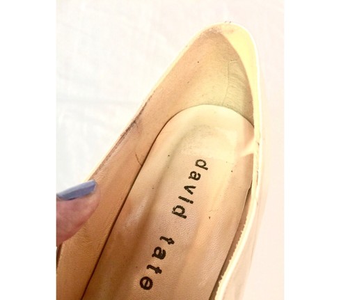 David Tate Damen cremefarben Leder adrette Kiltie dicke französische Heels ~ 7,5 SS - Bild 6 von 10