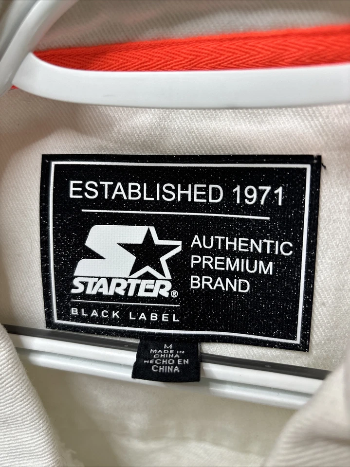 Chaqueta de mezclilla blanca corta Starter Black Label para mujer chaleco sin mangas mediano Foto 4 de 4