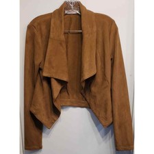 Justfab Women's Nude Faux Suede Style Light Weight Blazer Jacket Size Xs