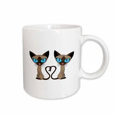 3dRose Siamese Cat Tail Heart Mug