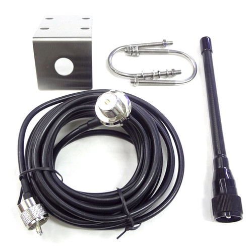 VHF Marine Antenna 156-163Mhz Rubber Mast Aerial with 5M RG-58 Cable for5097