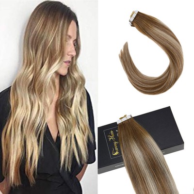 Sunny 50gr Balayage Tape In Hair Extensions Human Hair Blonde