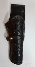 Fancy Vintage Mexican Leather Tooled Holster Black