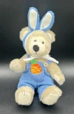 HugFun Int’l Brand Plush Bear, Bunny Ears, Overalls, Carrot, Easter Bear
