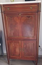 secrétaire ancien  niche centrale abattant tiroirs portes plateau marbre