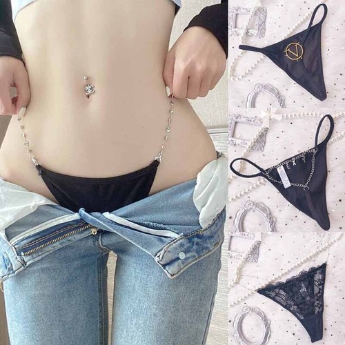 Women's Sexy Chain G-string Thong Panties Babydoll Lingeries Underwear Clubwear - Picture 3 of 22