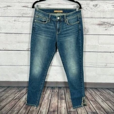 Joes Jeans Womens 28 Blue The Icon Midrise Skinny Ankle Preppy Modern Beaded