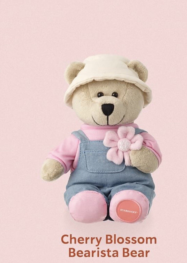 Starbucks Sakura Cherry Blossom Bear Pink Spring Denim Bearista