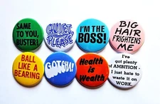 Vintage Reproduction Pinback Buttons Magnets & Bottle Openers. Set 43