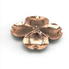 Stuart Nye Vintage Copper Tone Dogwood Flower Brooch Pin