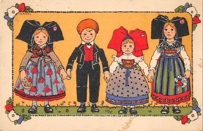 Old postcard illustrator / Hansi / Alsatian family