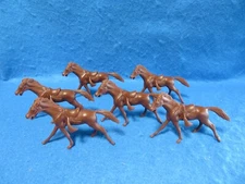 Classic Toy Soldiers/MARX Playsets Cavalry horses 54MM - 6 pieces in brown