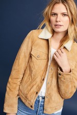 New Nwt Levi's Dijon Jacket & Coats Suede Sherpa Trucker Jacket Size S Small