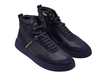 NWT STEFANO RICCI Leather Sneakers EAGLE Shoes LOGO Eu 44 Uk 10 Us 11 SR2200