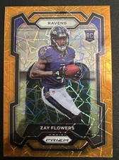 2023 PANINI PRIZM ORANGE LAZER ZAY FLOWERS ROOKIE RC RAVENS #307