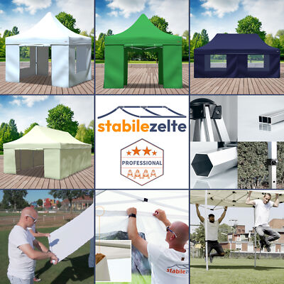 Faltpavillon 2x2 - 4x8 m Faltzelt Pavillon 100 % Wasserdicht Klappzelt  stabil | eBay.de